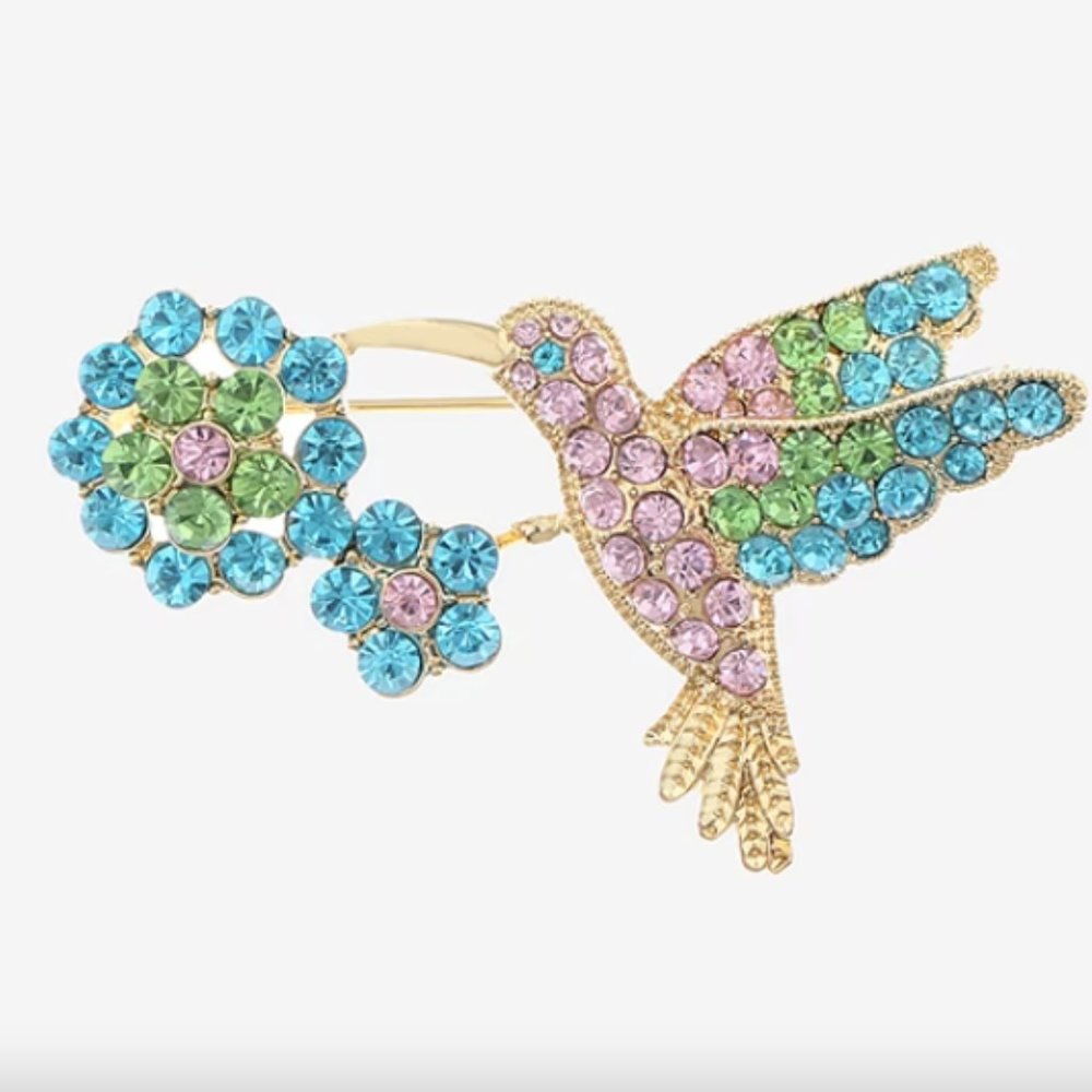 NWT Colorful Rhinestones Monet Brooch - Picture 4 of 7